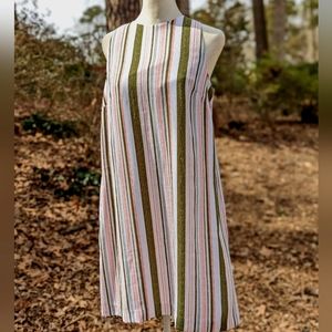 NWT Cremieux Split Back Striped Sleeveless Dress SZ 4